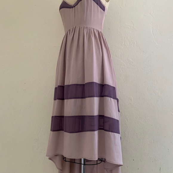 Lavender High Low Striped Dress - Picture 10 of 11